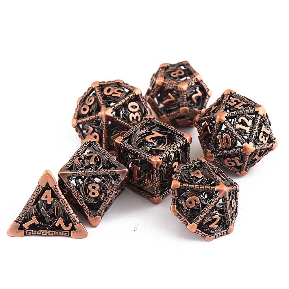 Hollow Dragon Metal DND Dice Set