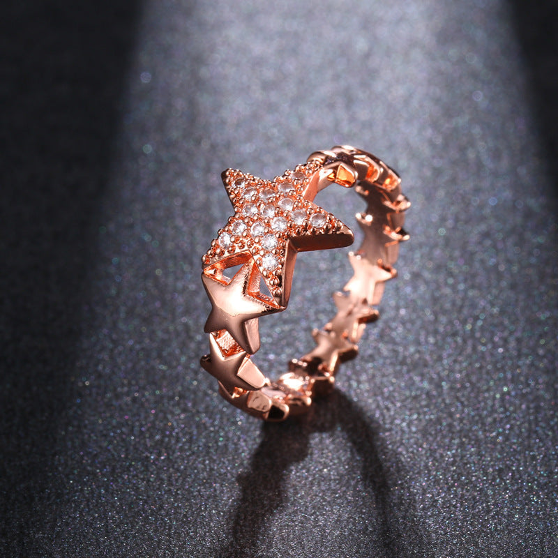 Minimalist Star Design Zircon Ring