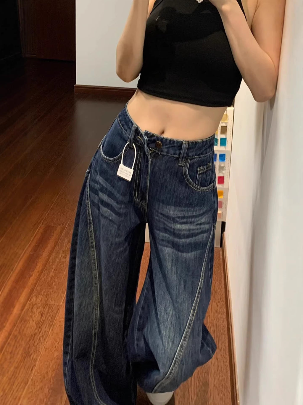 Women's High-Waisted Wide-Leg Scimitar Jeans