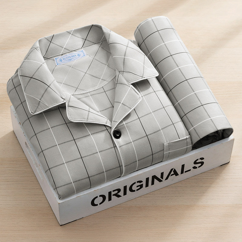 Pure Cotton Long Sleeve Pajamas for Men