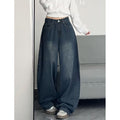 Blue straight-leg jeans