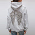 Women's long-sleeved printed hooded sweatshirt