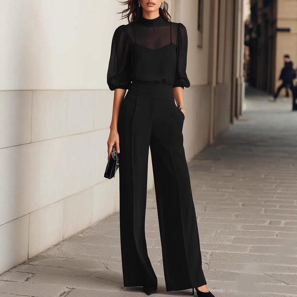 Floral Print Wide-Leg Pants