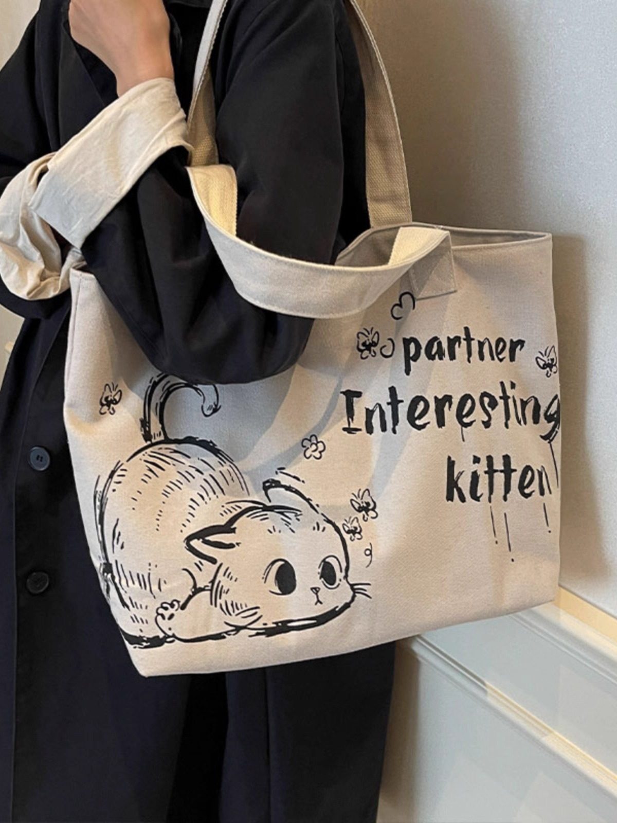Large canvas tote bag