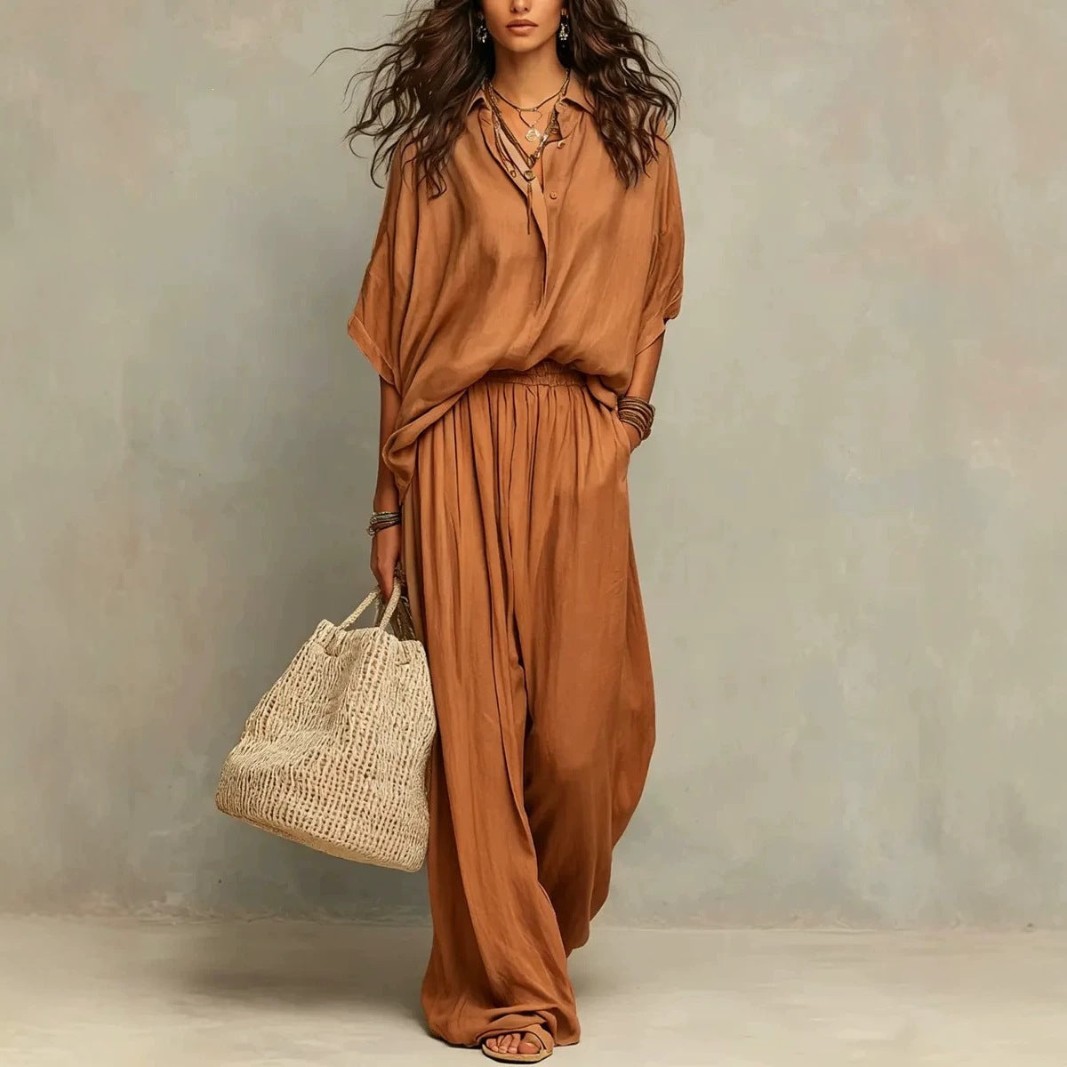 Cotton and Linen Two-Piece Set