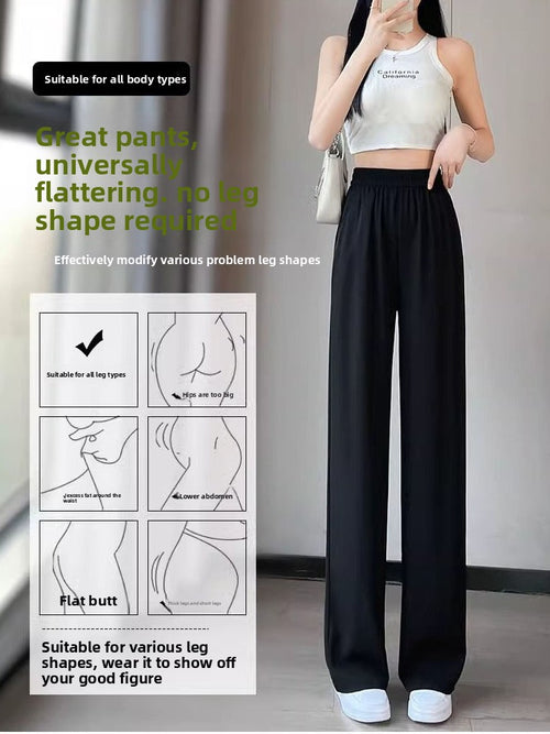 Elastic Waist Wide Leg Trousers for Women