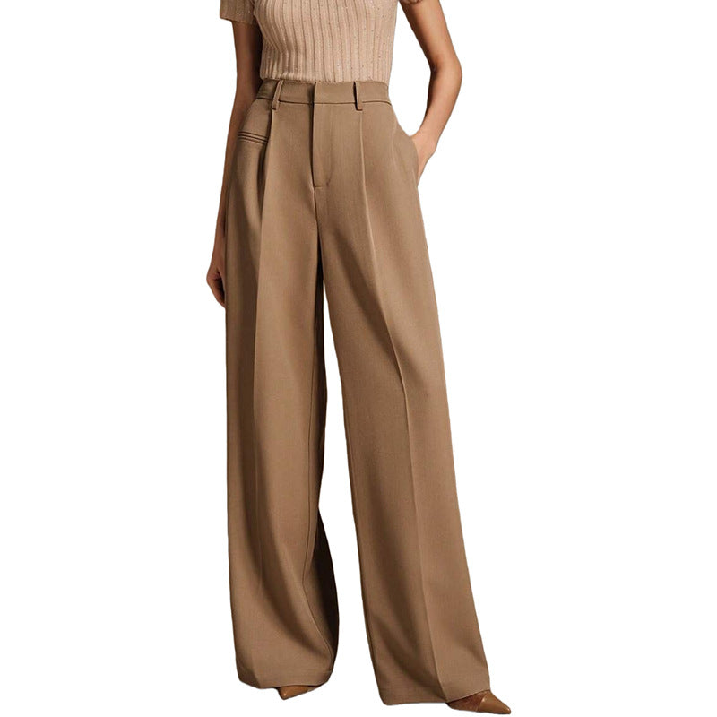 Womens High Waist Wide Leg Trousers