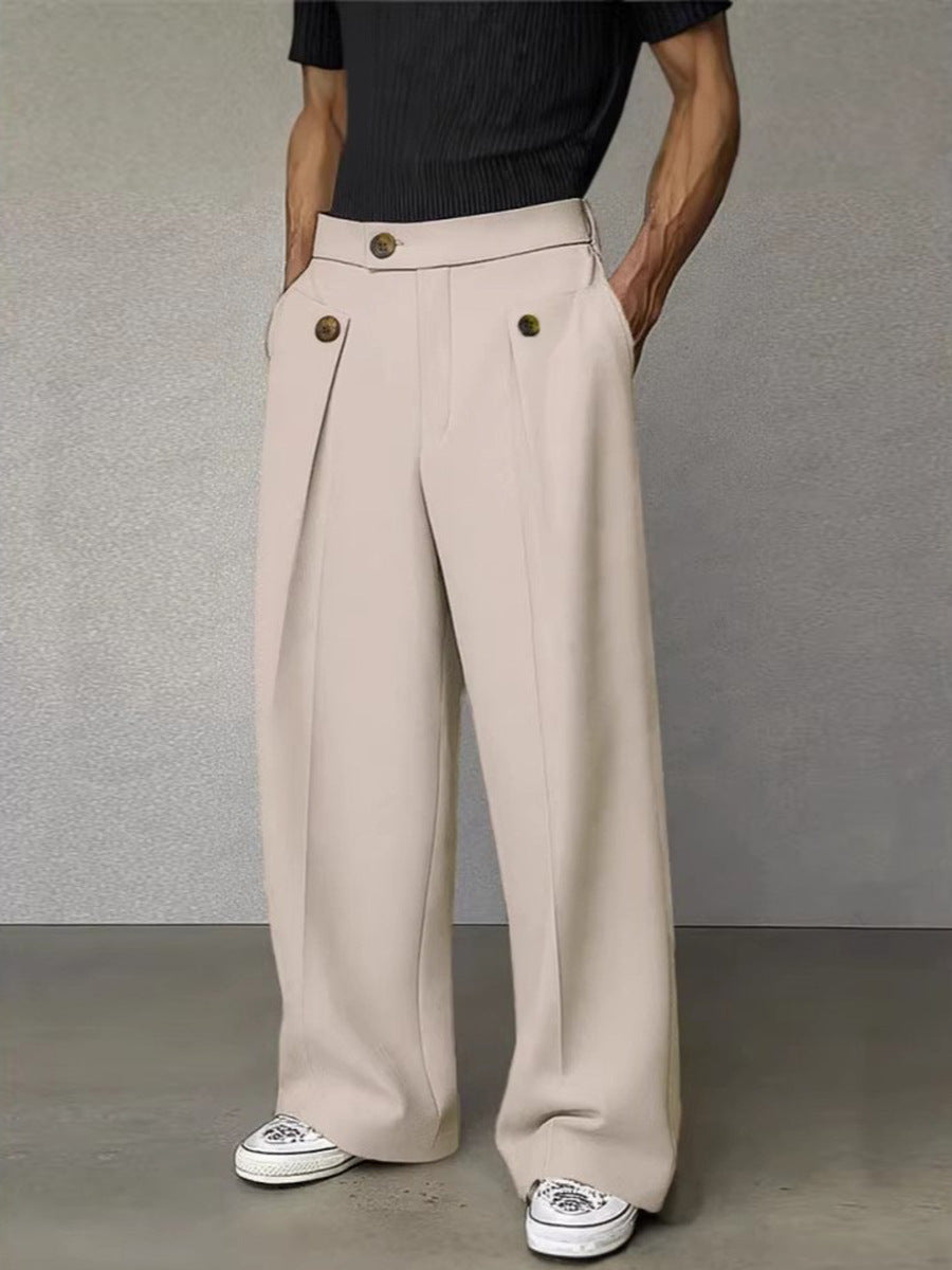 Mens Casual Straight Leg Trousers