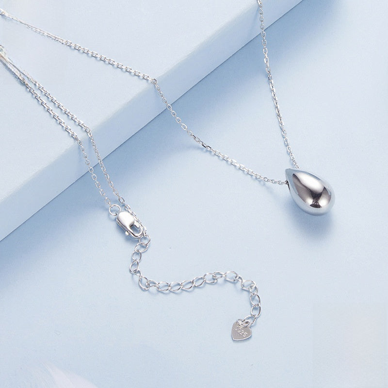 Metallic water droplet necklace