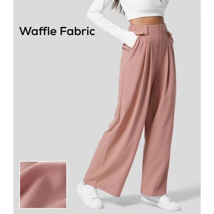 Womens High Waist Wide Leg Casual Trousers