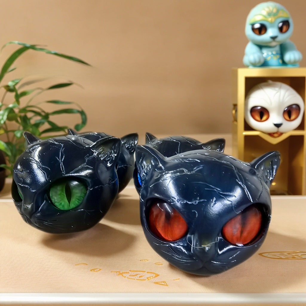 Luxury Black Cat Figurine Home Decor