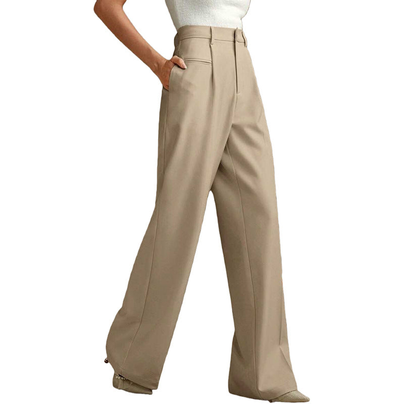 Womens High Waist Wide Leg Trousers