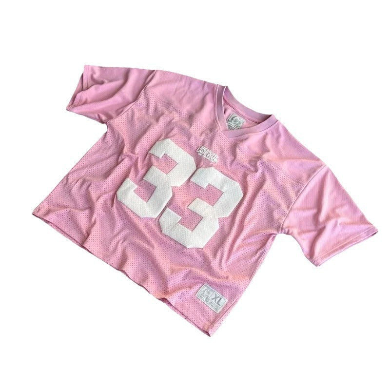 V-Neck Alphabet Print T-Shirt