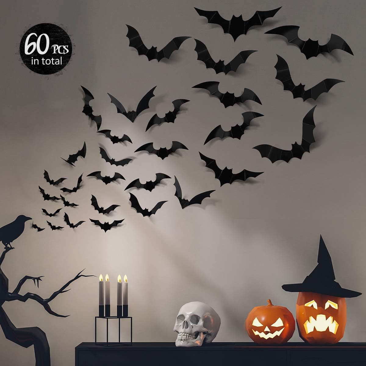 3D Halloween Bat Spider Wall Stickers