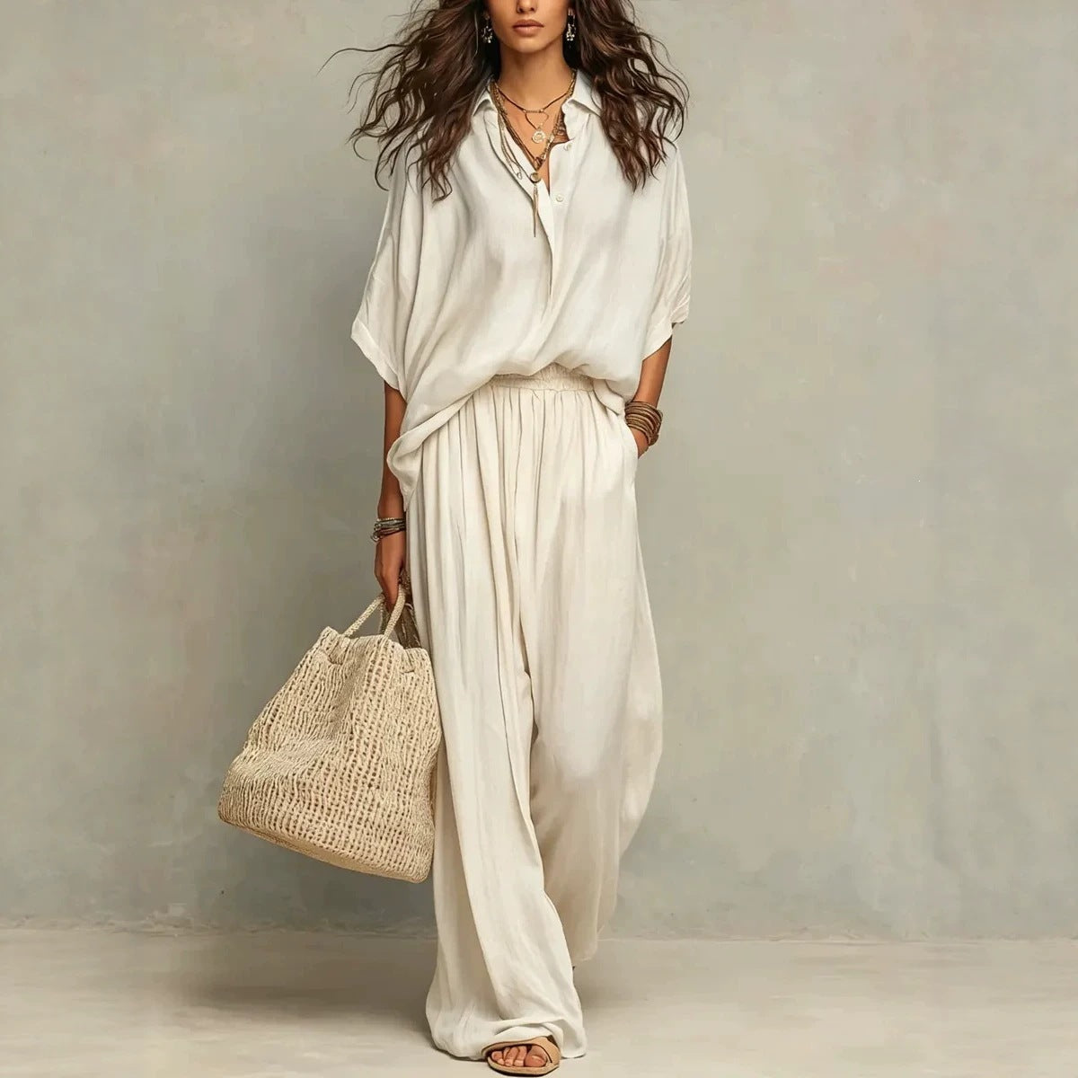 Cotton and Linen Two-Piece Set