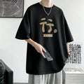 Mens Breathable Letter Print T-Shirt