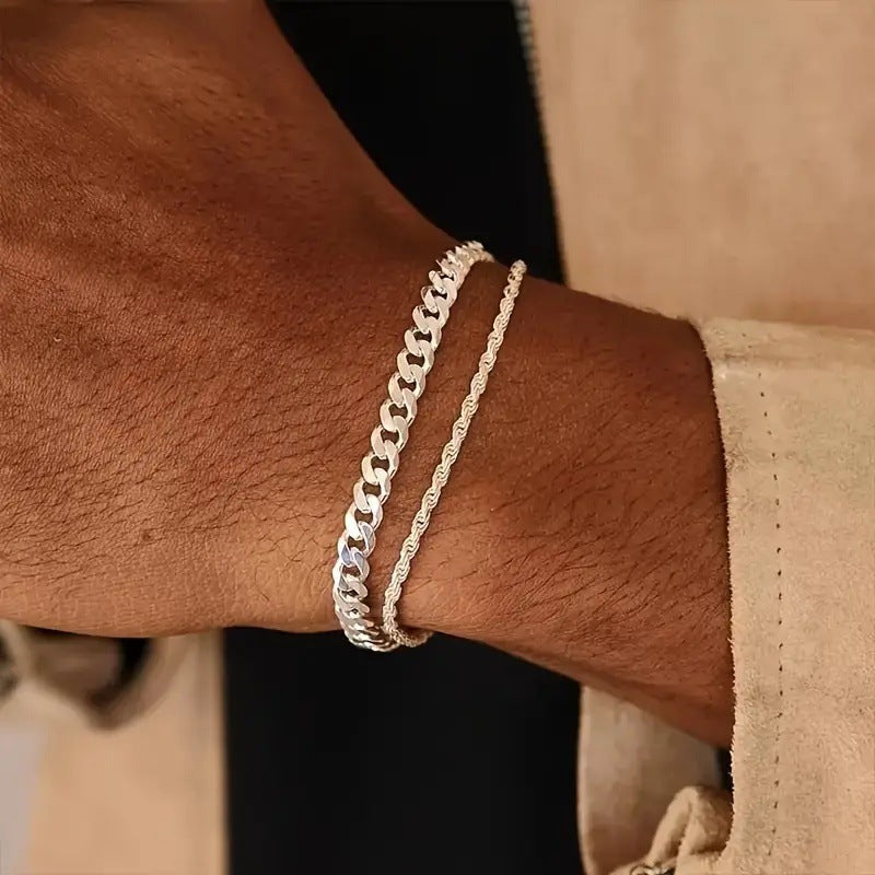 Men's Twist Chain Bracelet Set