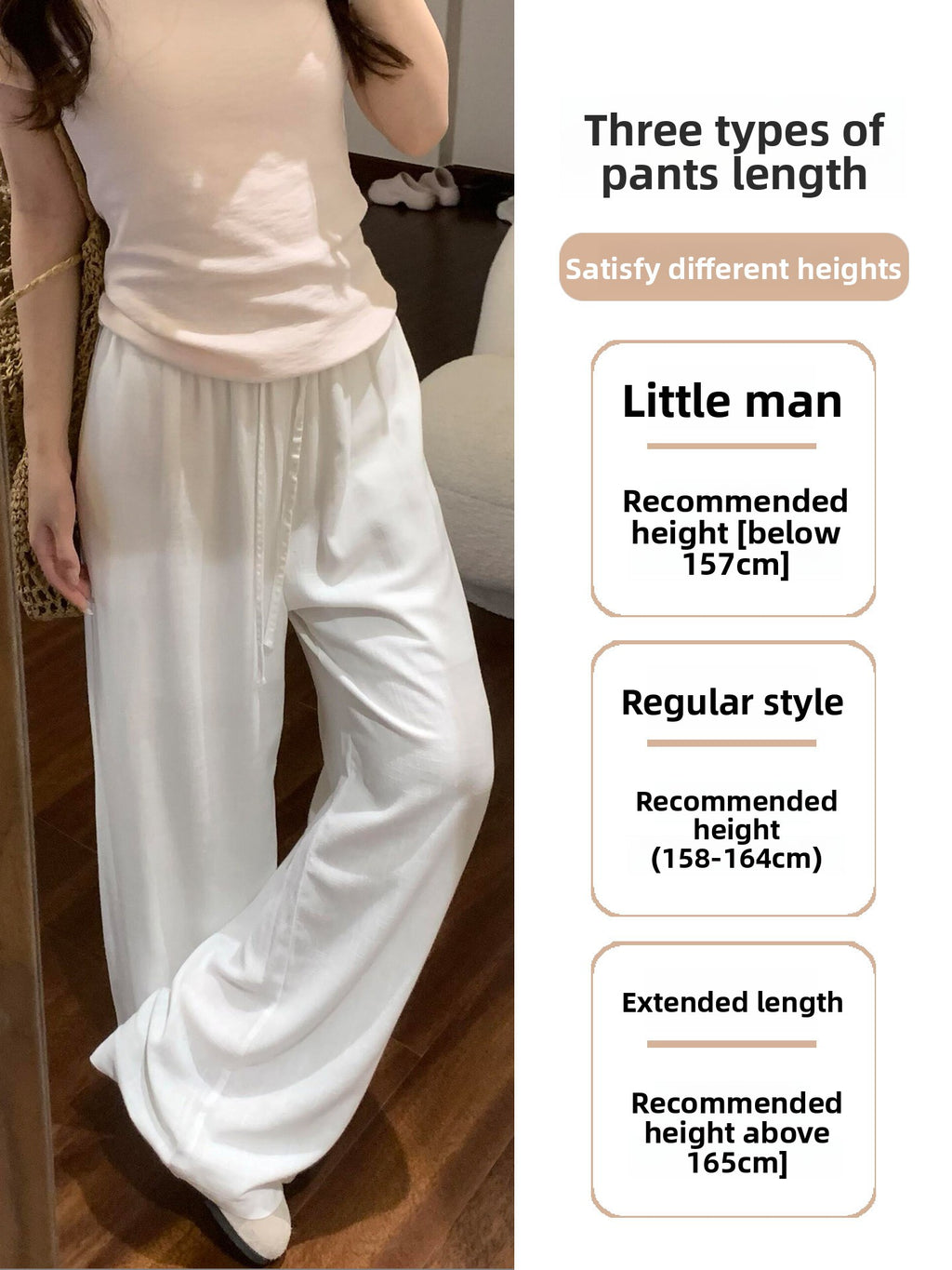 Women High Waist Wide Leg Cotton Linen Pants