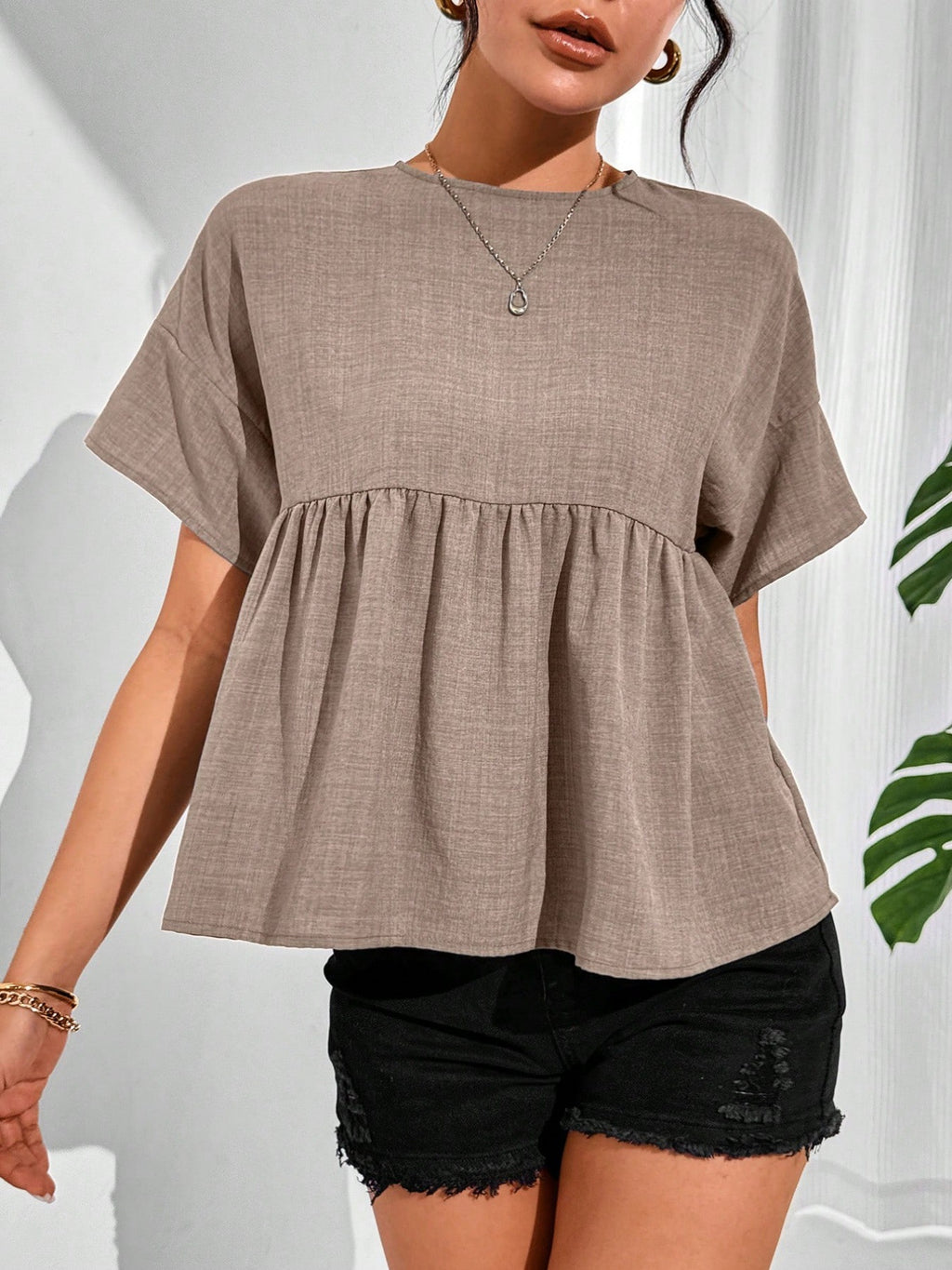 Short-Sleeve Babydoll Shirt