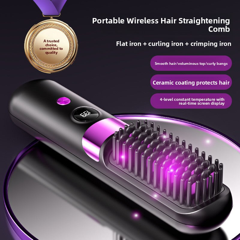 Wireless Ceramic Hair Straightener and Curler