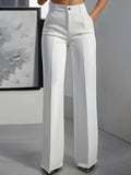 Womens High Waist Wide Leg Trousers