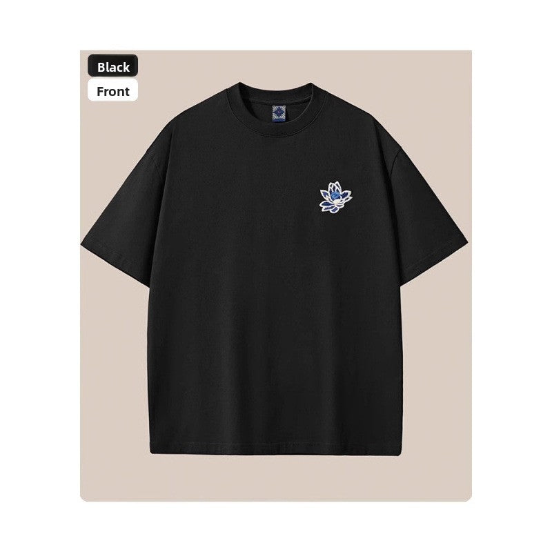 Heavyweight Cotton Short Sleeve T-Shirt with Phoenix Print