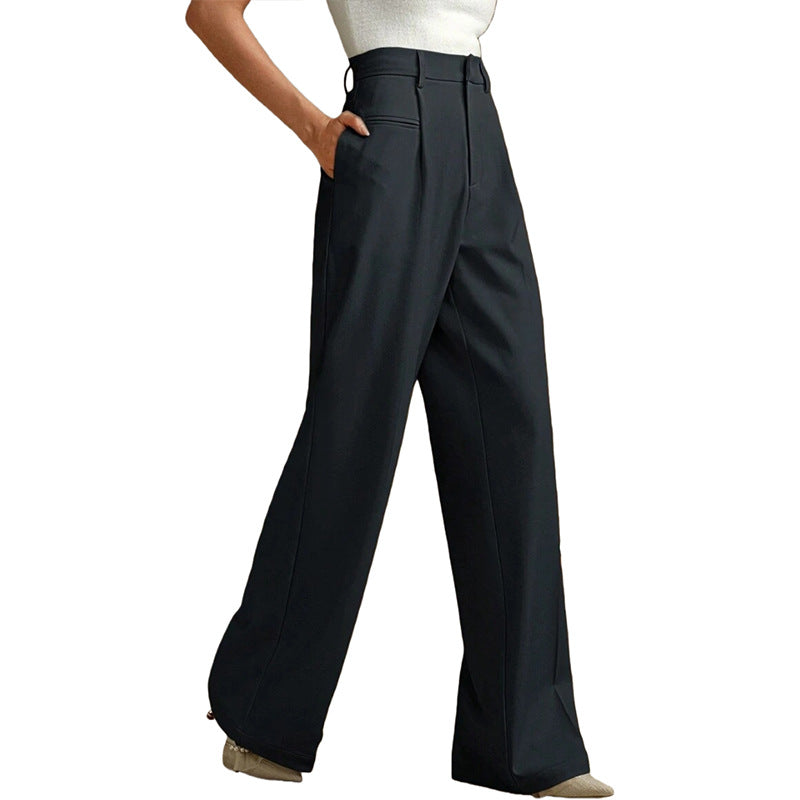 Womens High Waist Wide Leg Trousers