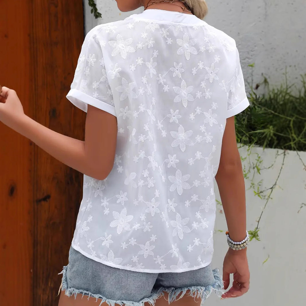 V-Neck Short-Sleeved Shirt