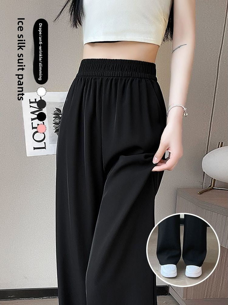Elastic Waist Wide Leg Trousers for Women