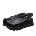 Women's Leather Sandals with Hidden Height Increase Soft Sole Closed Toe