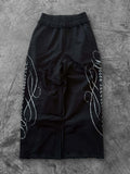 Retro Gothic High Waist Printed Trousers