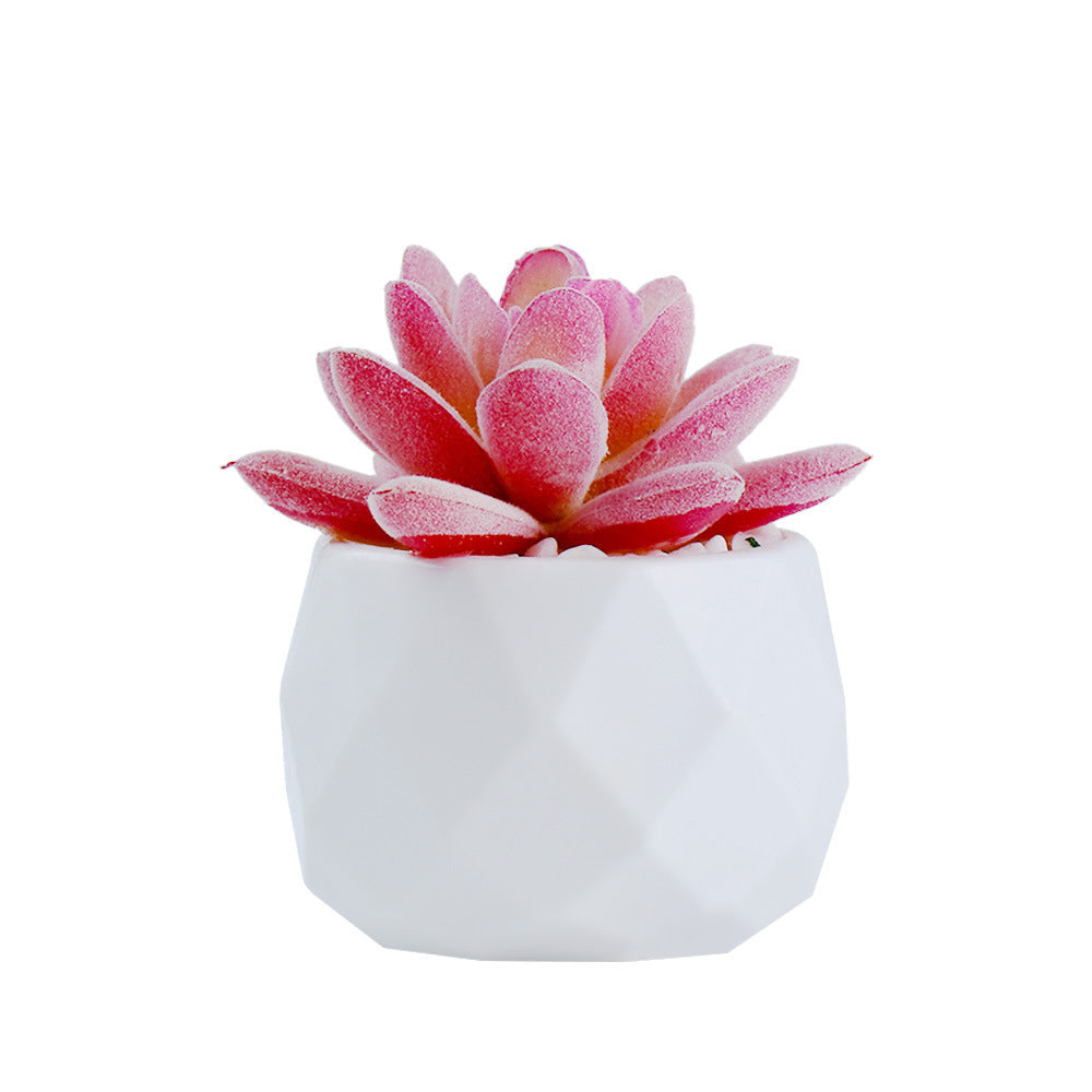 Mini Flocked Succulent Plant Decor