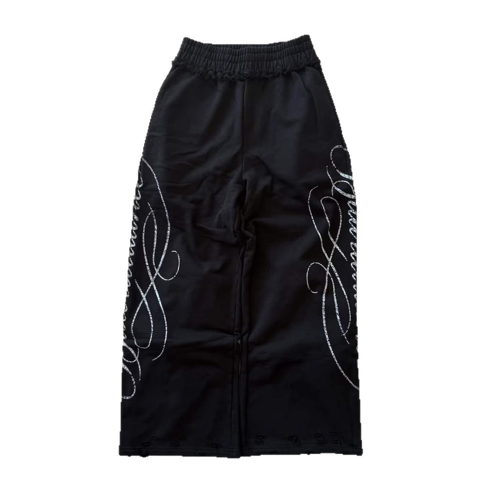 Retro Gothic High Waist Printed Trousers