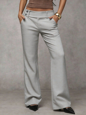 High Waist Wide Leg Flared Trousers