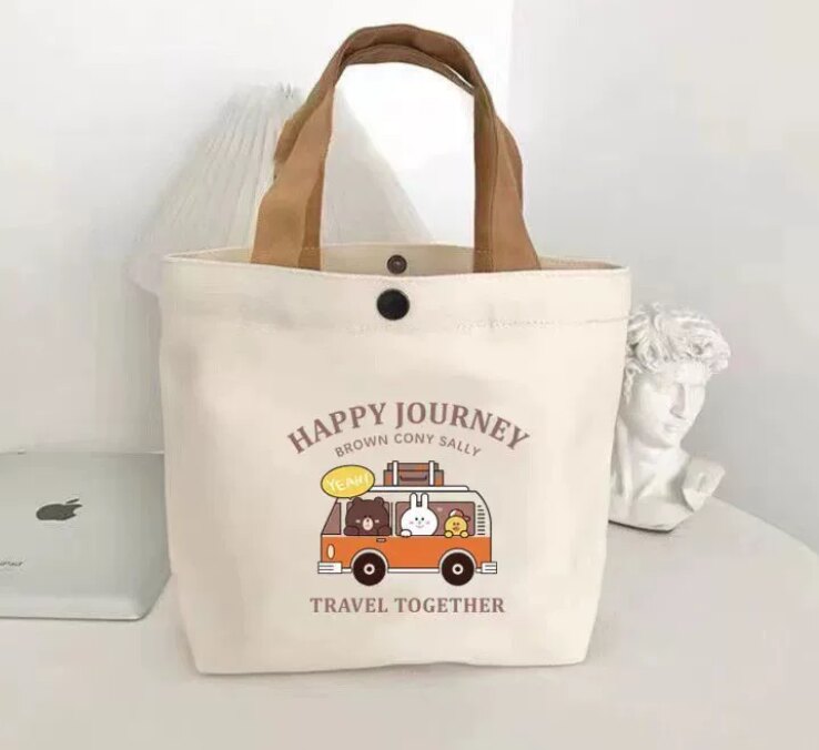 Bear Canvas Bag Student Tote Bag