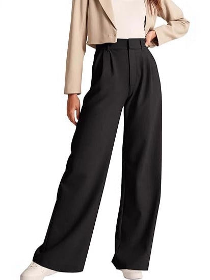 Women's High Waist Office Trousers with Zipper