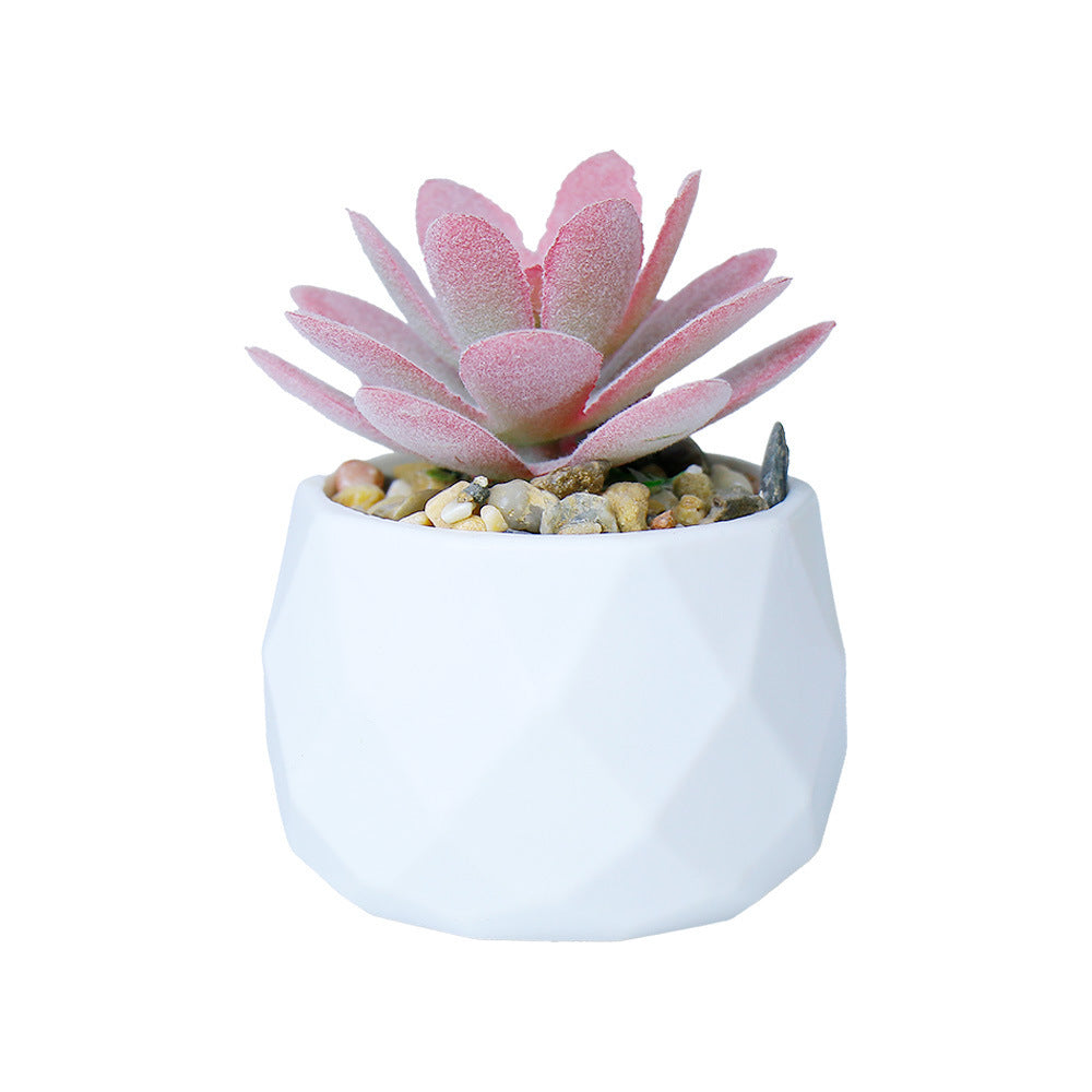 Mini Flocked Succulent Plant Decor