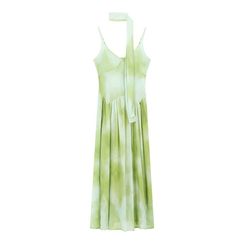 Tie-Dye Suspender A-Line Dress