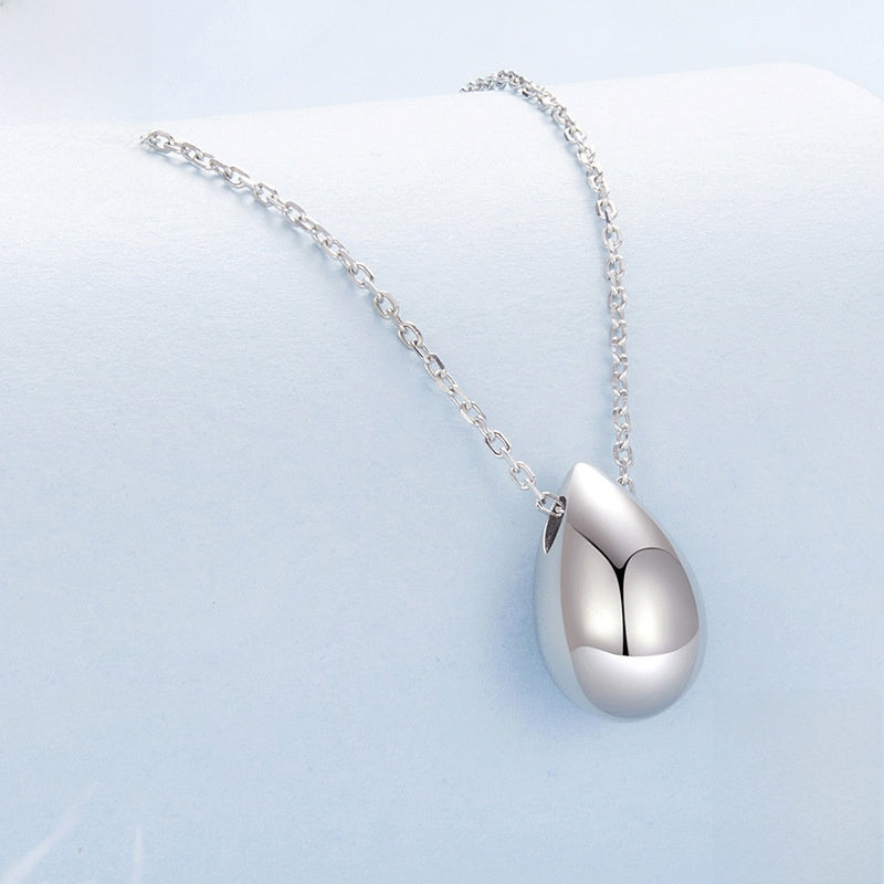 Metallic water droplet necklace