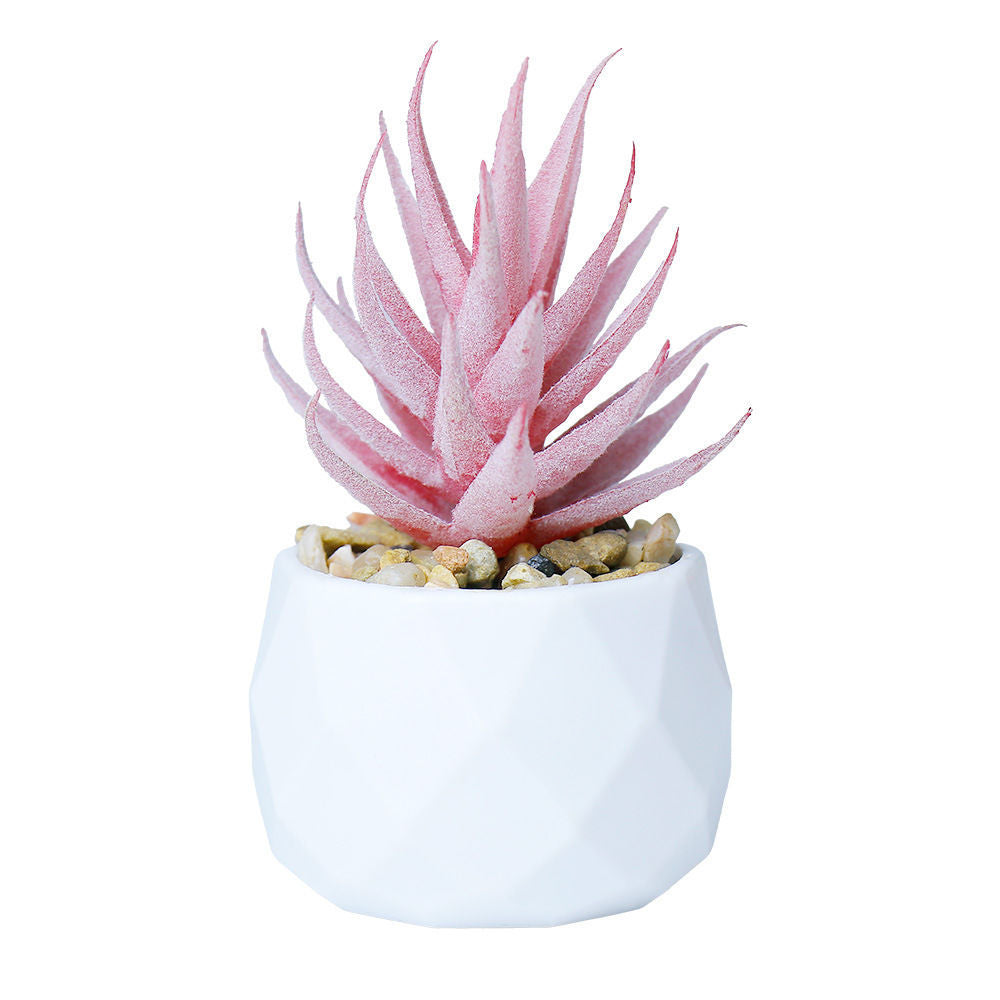 Mini Flocked Succulent Plant Decor