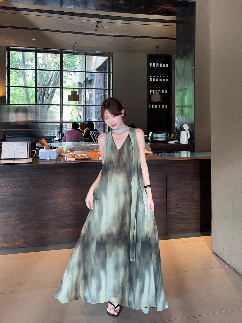 Womens Gradient Sleeveless Long Dress