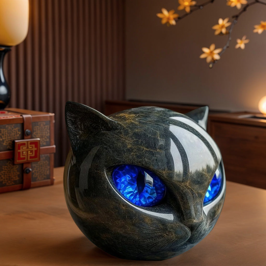 Luxury Black Cat Figurine Home Decor