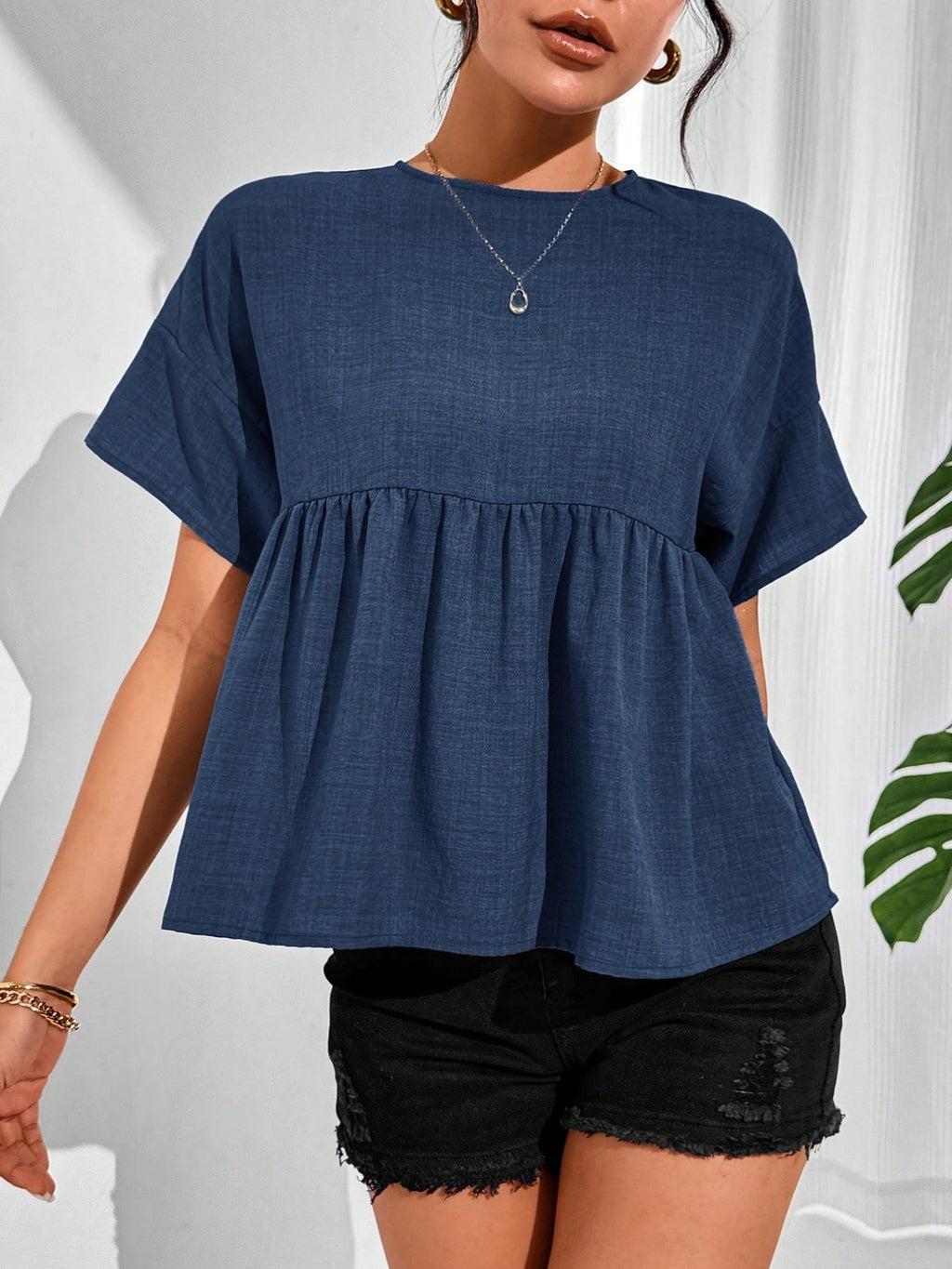 Short-Sleeve Babydoll Shirt