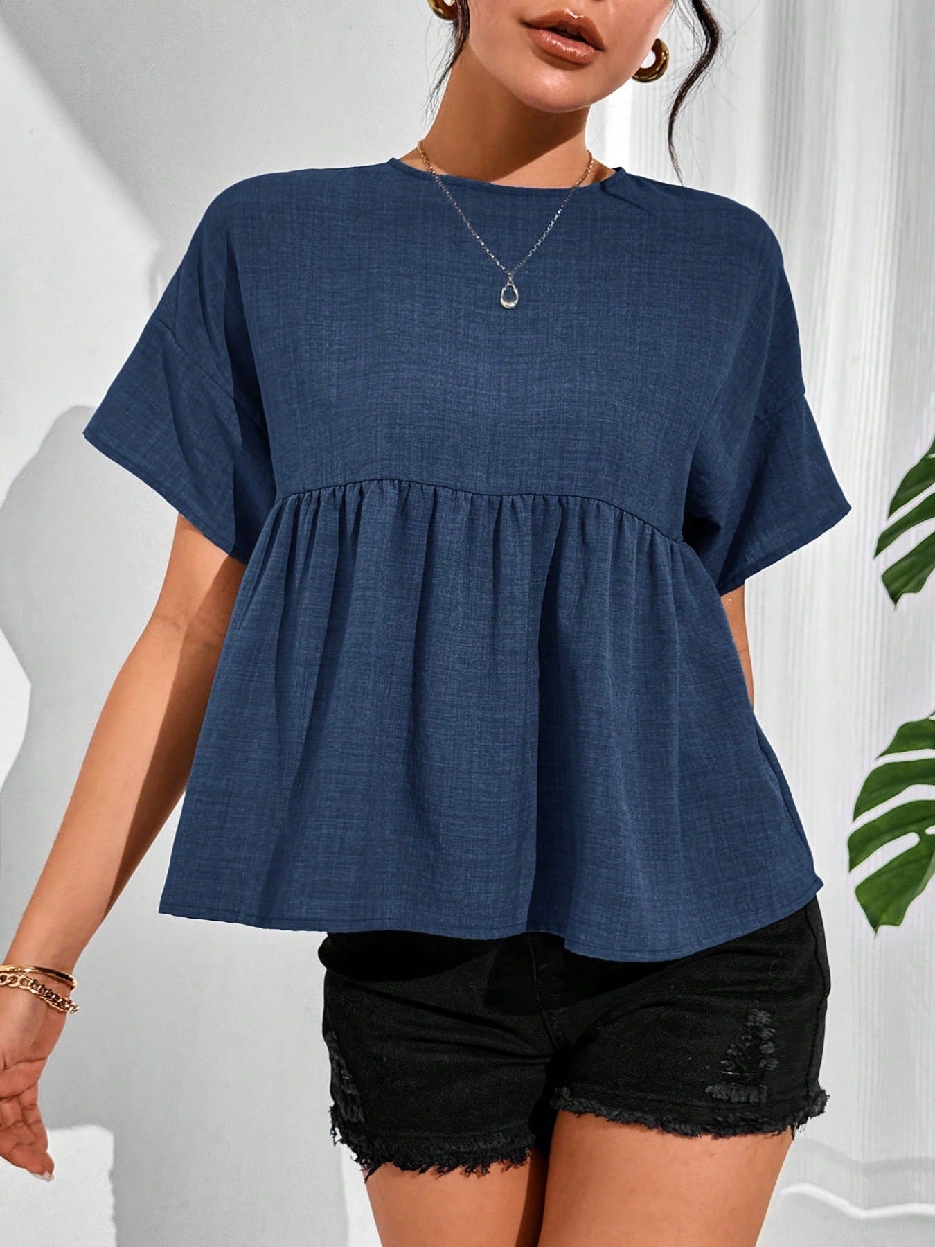 Short-Sleeve Babydoll Shirt