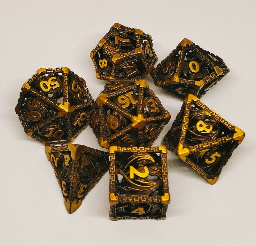 Hollow Dragon Metal DND Dice Set