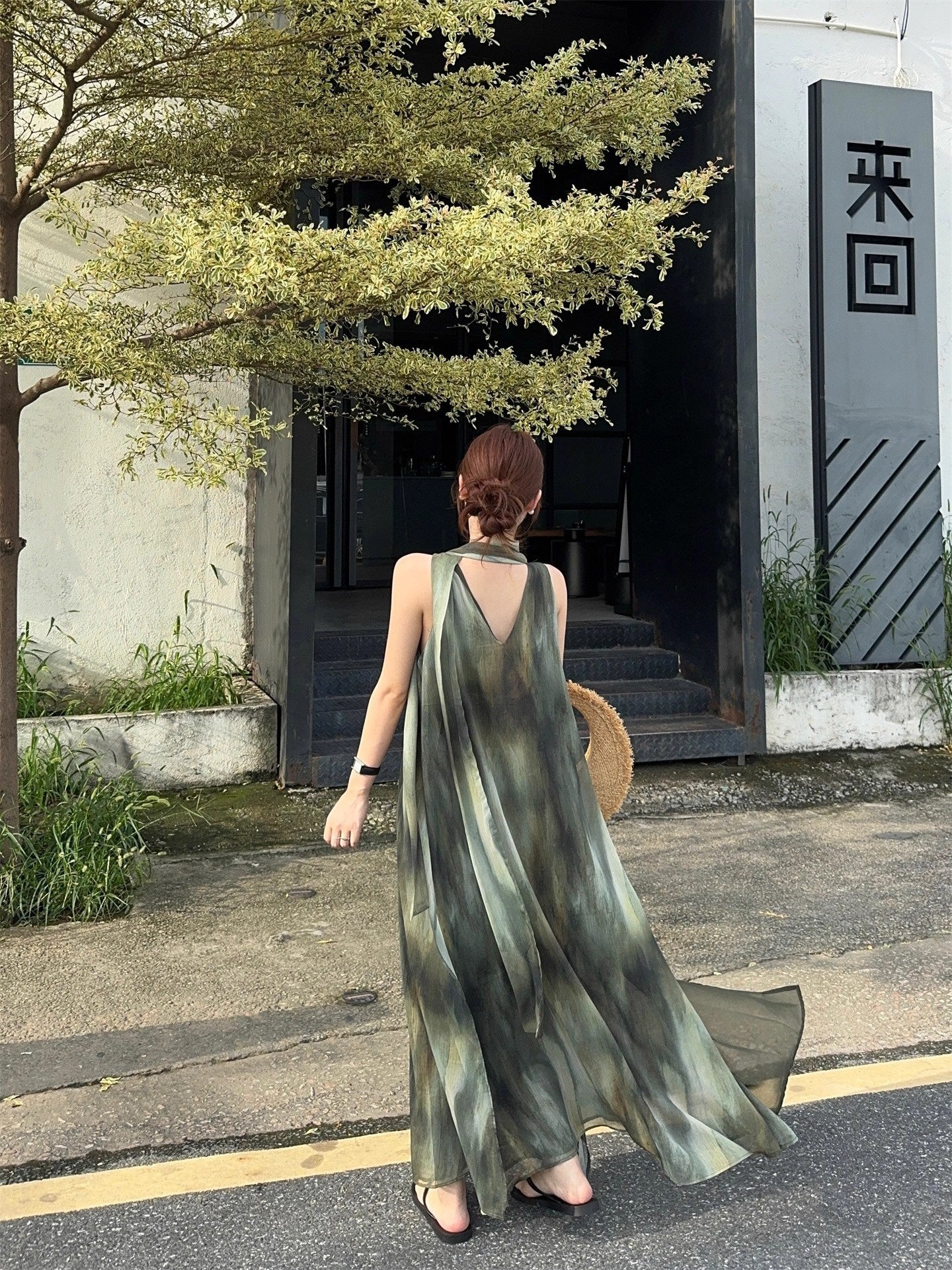 Womens Gradient Sleeveless Long Dress