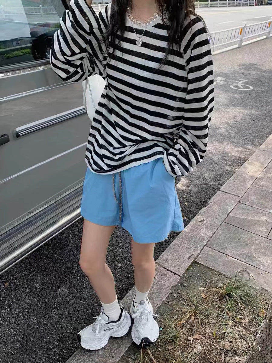 Striped Raglan Sleeve T-Shirt