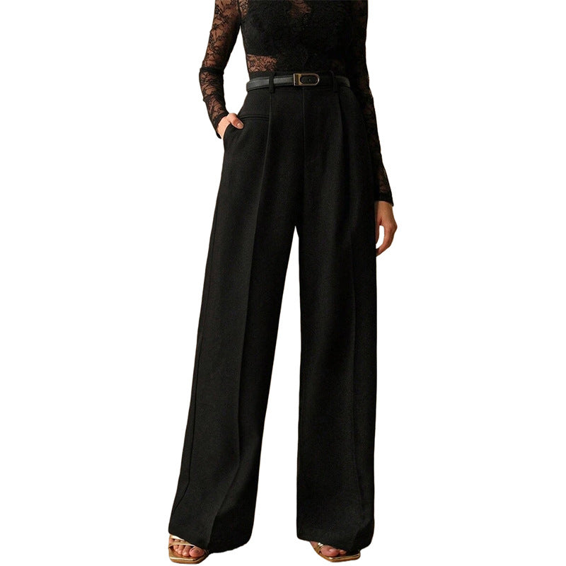 Womens High Waist Wide Leg Trousers