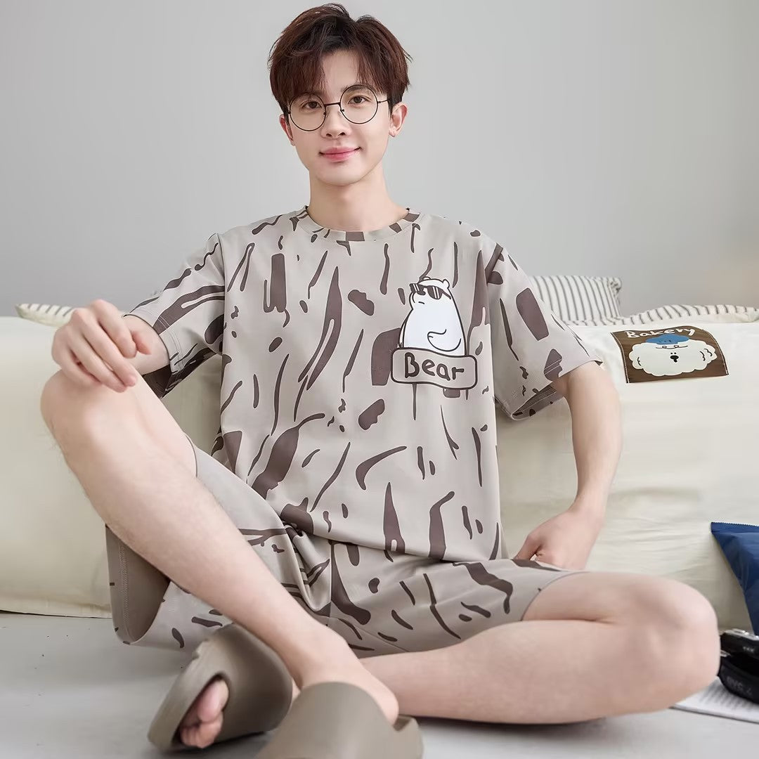 Men's short-sleeve loose-fit top