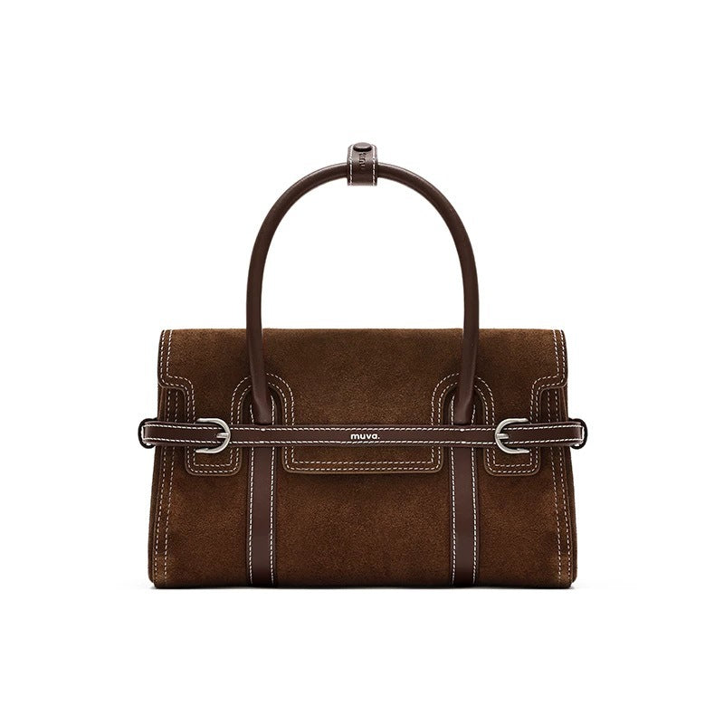 Suede Shoulder Bag Women Mini Square Handbag 2026 Commuter Versatile